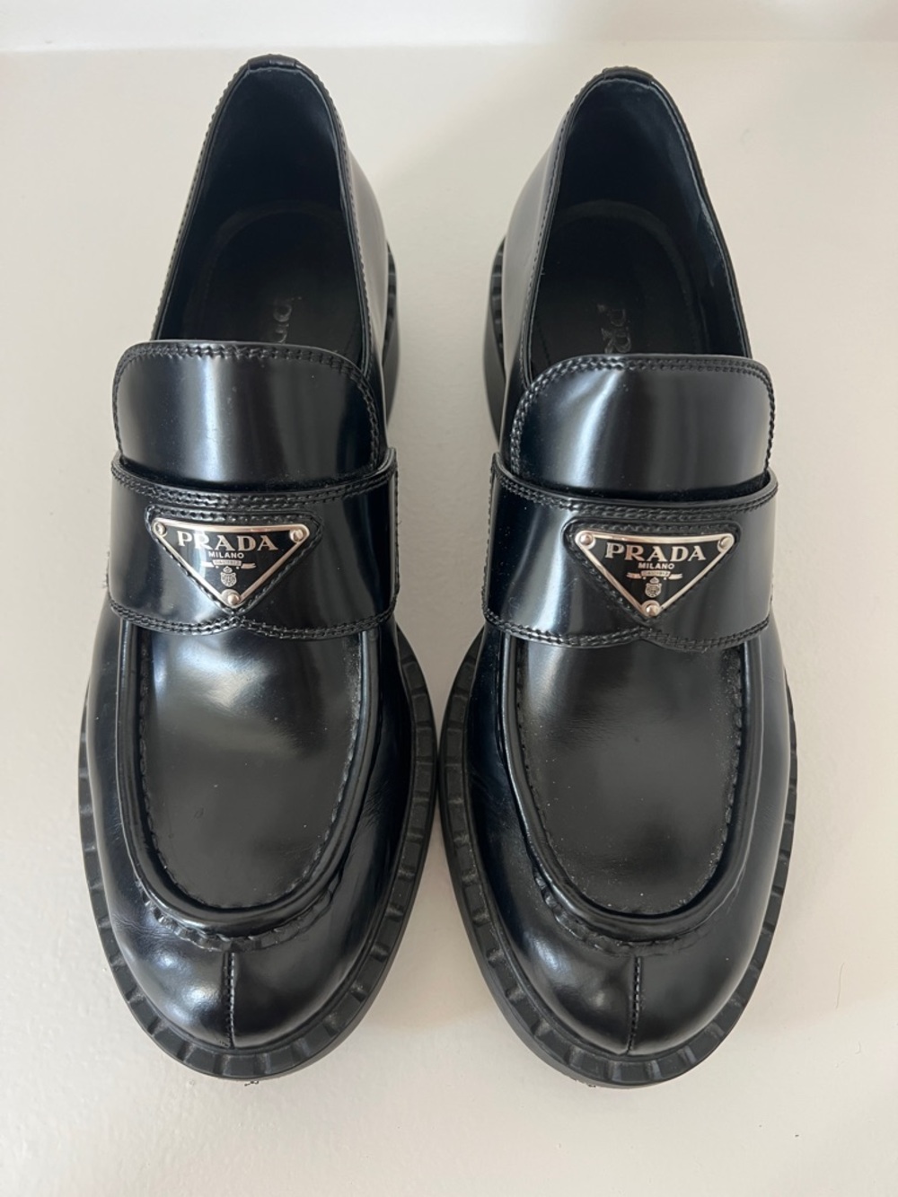 Prada Black Leather Loafers